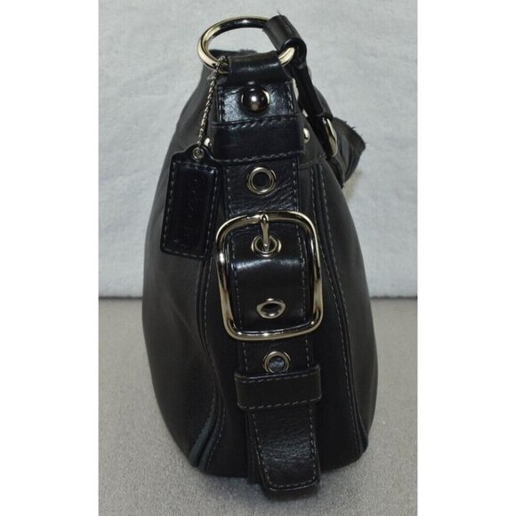 Coach Zoe Womens Black Leather Zipper Closure Hobo Shoulder Bag Purse - Picture 5 of 16